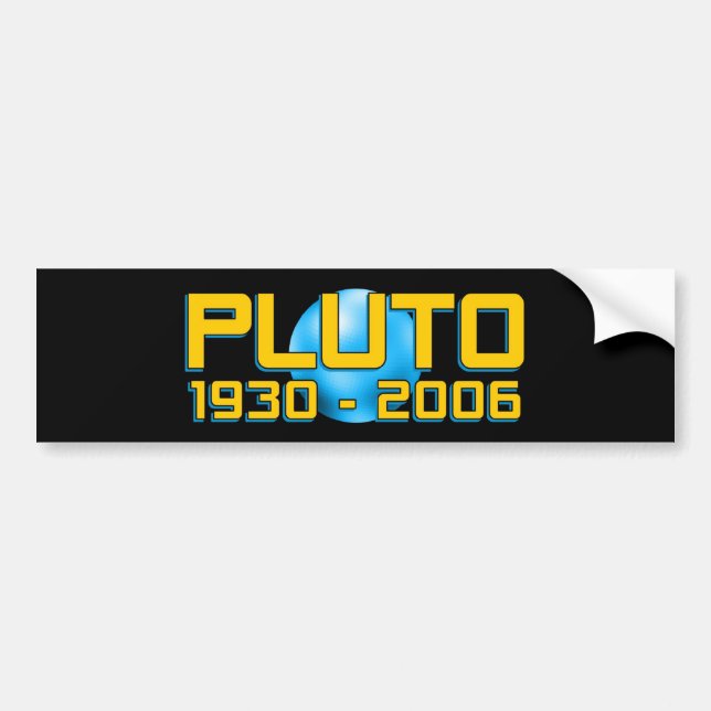 Adesivo Para Carro Planeta Plutão 1930 - RIP 2006 - Astronomia Engraç (Frente)