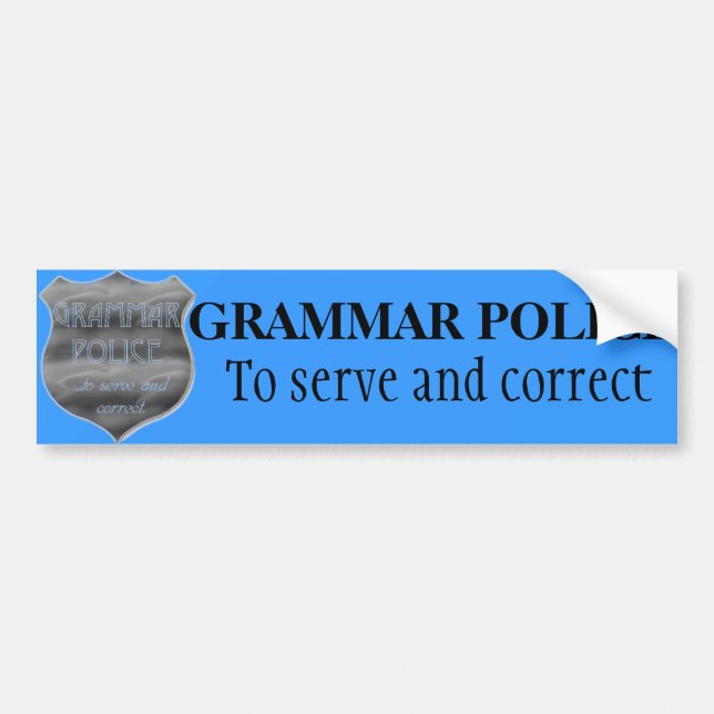Adesivo Para Carro Polícia da gramática (Frente)
