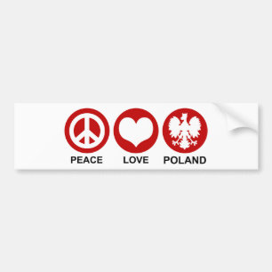 Adesivo Para Carro Polônia do amor da paz