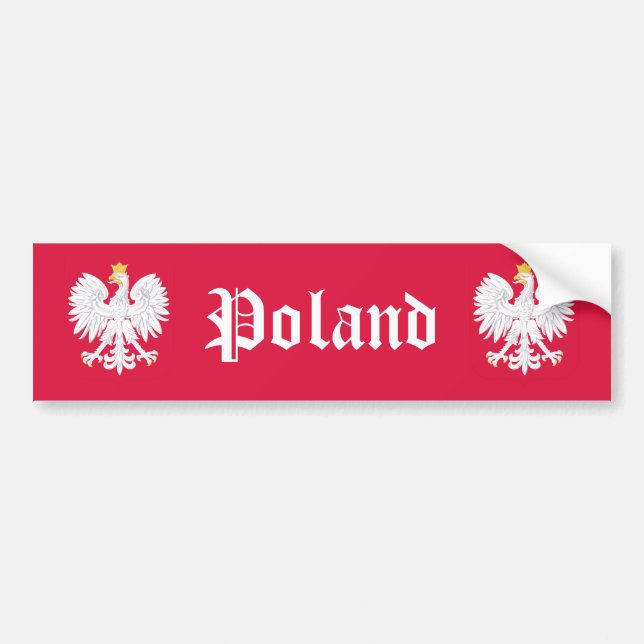 Adesivo Para Carro Polônia Eagle Polska Crest Vermelho Polonês (Frente)