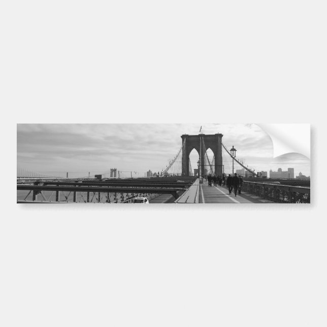 Adesivo Para Carro Ponte de Brooklyn branca preta - nr 1 de NY New (Frente)