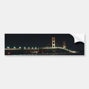 Adesivo Para Carro Ponte de Mackinaw leve acima na noite