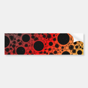 Adesivo Para Carro Pontos de bolhas espaciais - Preto/Vermelho/Dourad