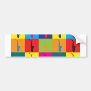 Adesivo Para Carro Pop art do saxofone