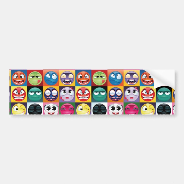 Adesivo Para Carro pop art emojis (Frente)