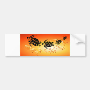 Adesivo Para Carro Por do Sol-Bolha-Tartaruga