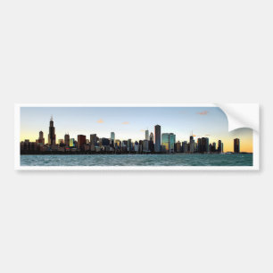 Adesivo Para Carro Por do sol da skyline de Chicago