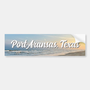Adesivo Para Carro Pôr do Sol na Praia de Port Aransas Texas Fotograf