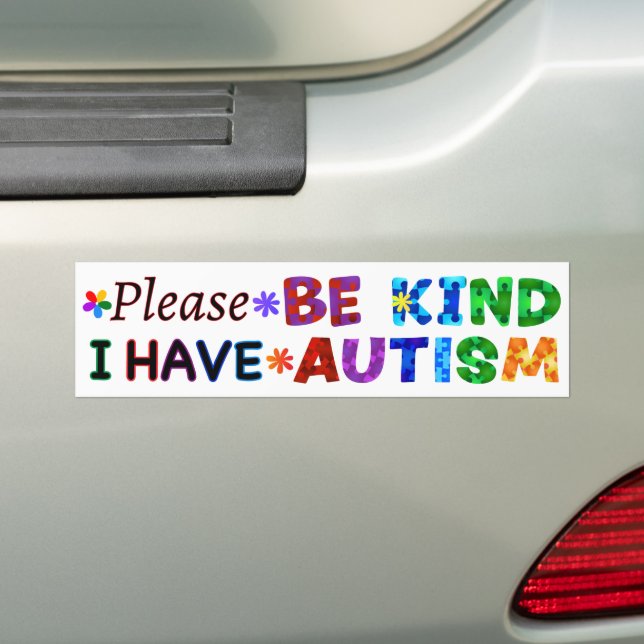 Adesivo Para Carro Por Favor, Seja gentil Eu Tenho O AUTISM (No carro)