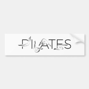 Adesivo Para Carro Poses de Pilates em Palavra Pilates