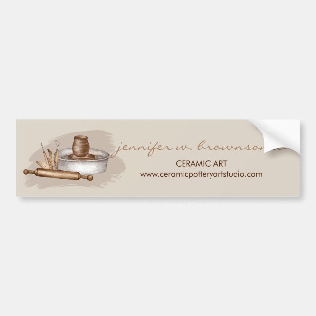 Adesivo Para Carro Pottery Ceramics Artist Studio Online (Frente)