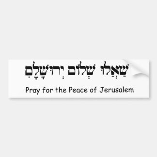 Adesivo Para Carro Pray para a paz de Jerusalem
