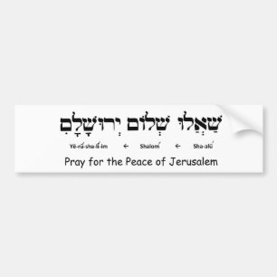 Adesivo Para Carro Pray para a paz de Jerusalem