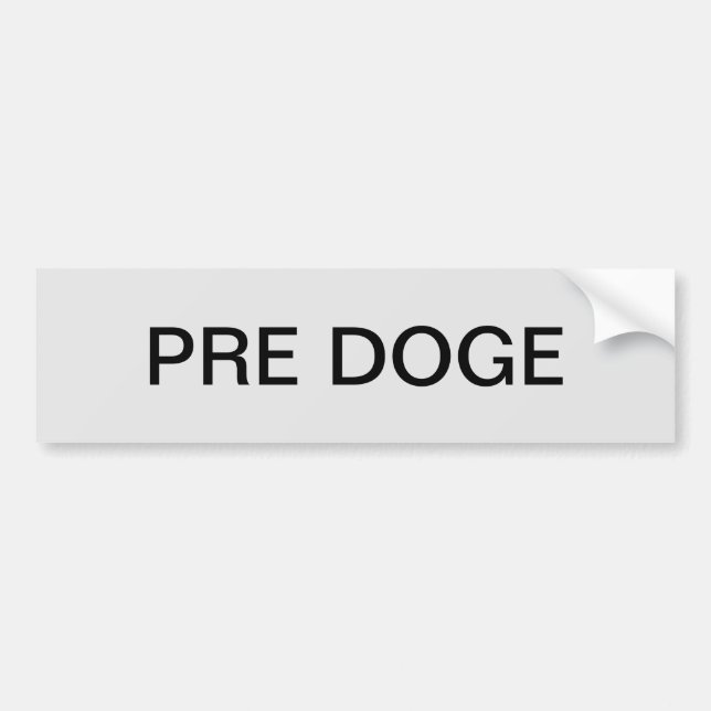 Adesivo Para Carro PRE DOGE (silver/black) bumper sticker (Frente)