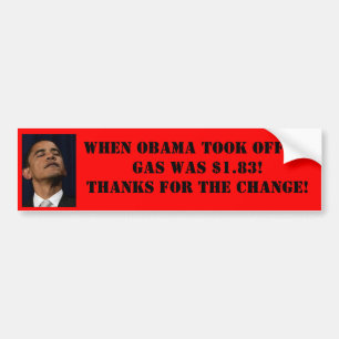 Adesivo Para Carro Preço de gás Bumpersticker de Obama
