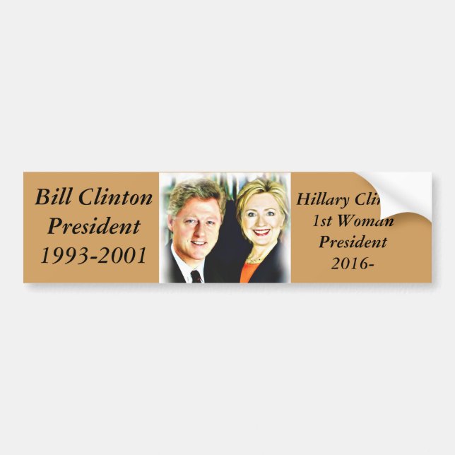 Adesivo Para Carro Presidente Bill Clinton & Presidente Hillary Clint (Frente)