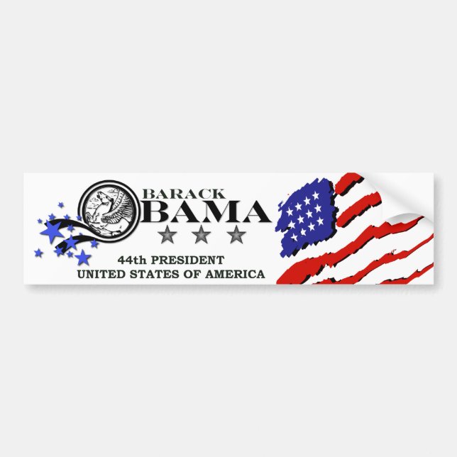 Adesivo Para Carro Presidente de Barack Obama 44o (Frente)