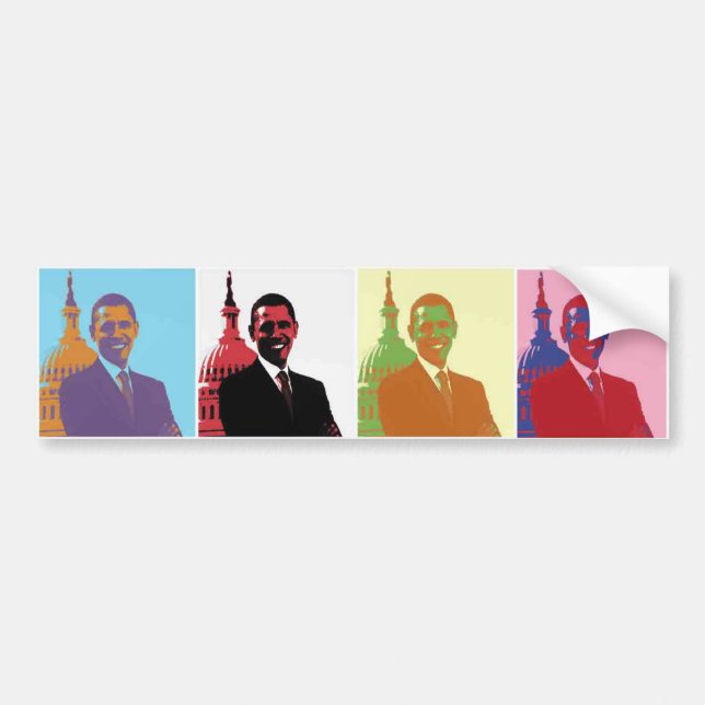 Adesivo Para Carro Presidente Obama Pop Art (Frente)