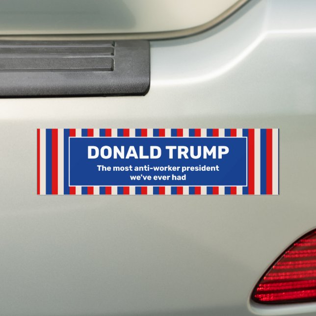 Adesivo Para Carro Presidente Trump Anti-Worker (No carro)