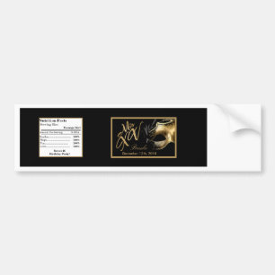 Adesivo Para Carro Preto Dourado do Mis XV da etiqueta da garrafa de