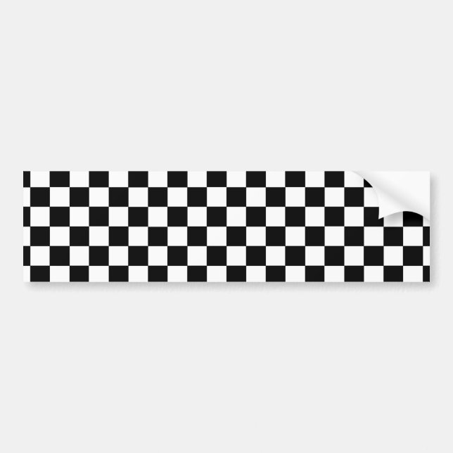 Adesivo Para Carro Preto e branco Checkered (Frente)