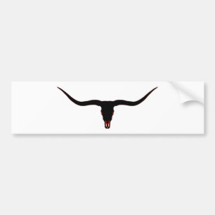 Adesivo Para Carro Preto e vermelho do crânio de Longhorn