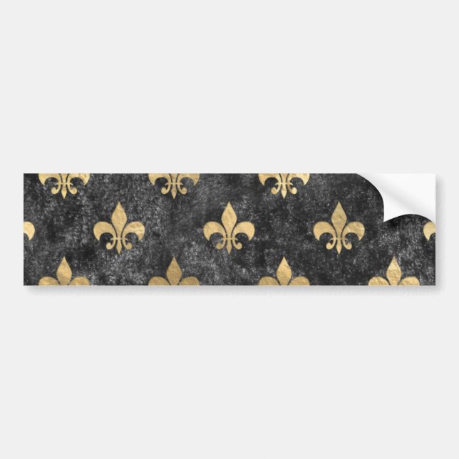 Adesivo Para Carro Preto Velvet Fleur De Lis Mardi Orleans (Frente)
