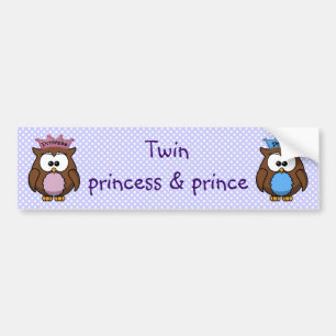 Adesivo Para Carro princesa & príncipe gêmeos da coruja