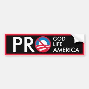 Adesivo Para Carro Pro vida America=Anti-Obama do deus
