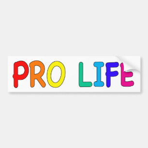 ADESIVO PARA CARRO "PRO VIDA" (EM CORES DO ARCO-ÍRIS)