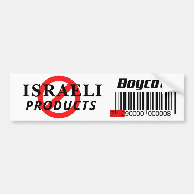 ADESIVO PARA CARRO PRODUTOS ISRAELITAS DE BOYCOTT (Frente)