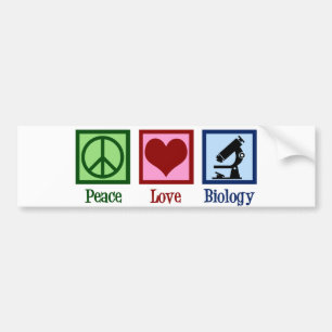 Adesivo Para Carro Professor de Biologia do Peace Love