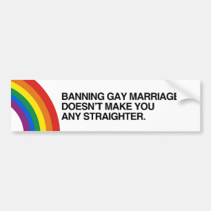 Adesivo Para Carro PROIBIR o CASAMENTO GAY NÃO LHE FAZ STRAIGHTER.p