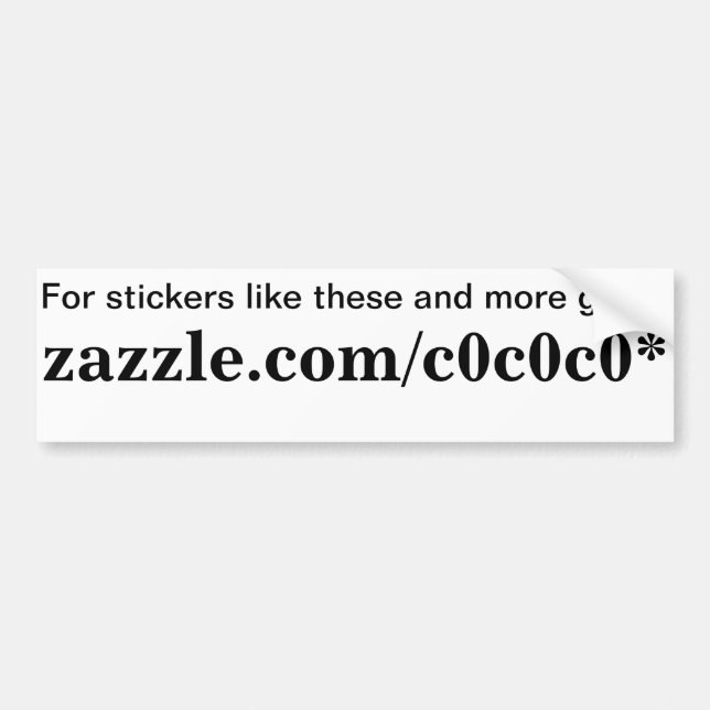 Adesivo Para Carro Promoção de Zazzle (Frente)