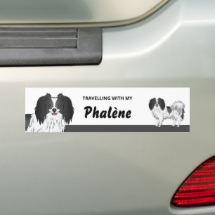 Adesivo Para Carro Proprietário De Cachorro Phalène Negro E Branco