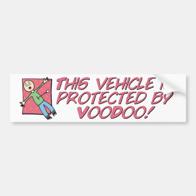 Adesivo Para Carro Protegido pelo Voodoo (Frente)