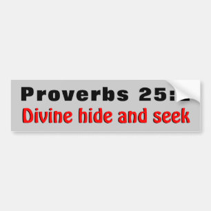 Adesivo Para Carro Provérbios 25:2 Esconder-Se E Buscar Divinos
