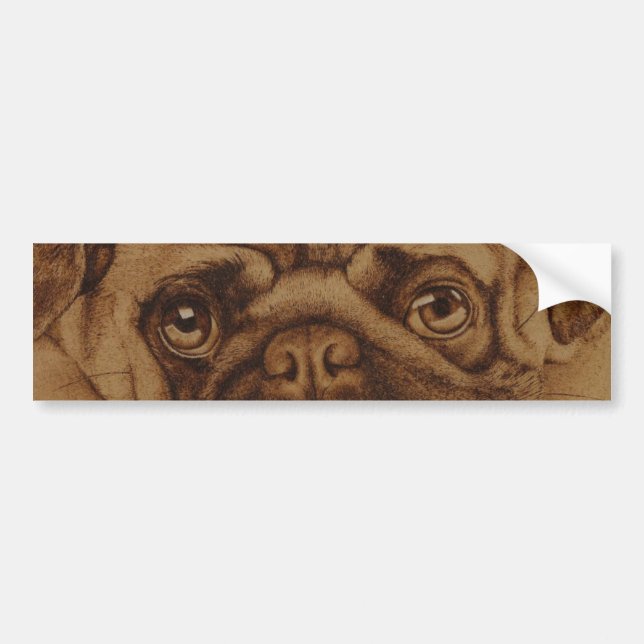 Adesivo Para Carro Pug calcomanía de parachoque (Frente)
