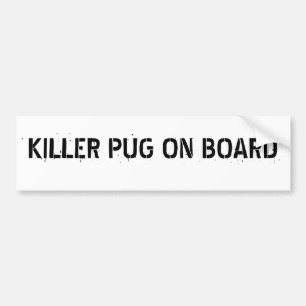 Adesivo Para Carro Pug do assassino a bordo do autocolante no vidro