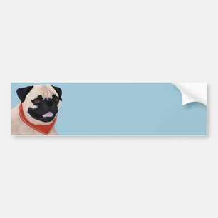 Adesivo Para Carro Pug dos desenhos animados
