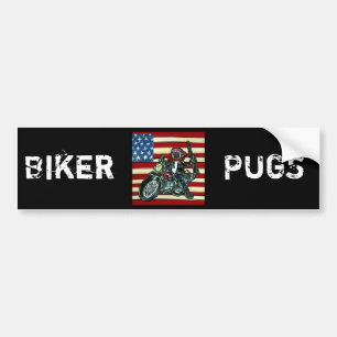 Adesivo Para Carro Pug Motoqueiro