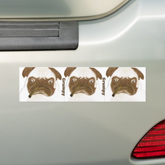 Adesivo Para Carro Puggy personalizado com charuto (No carro)
