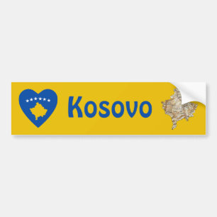 Adesivo Para Carro Pulso do Kosovo Sinalizador Coração + Bombeador de