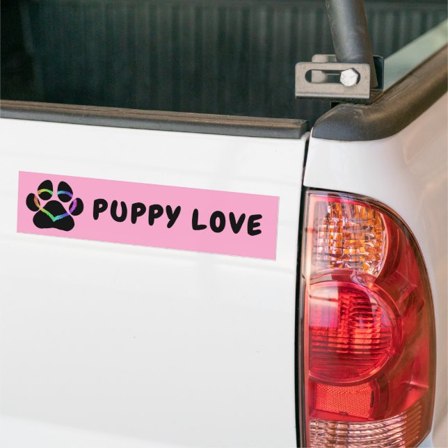 Adesivo Para Carro Puppy Love Rainbow Heart (No caminhão)