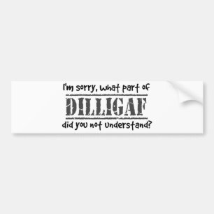 Adesivo Para Carro Que parte de DILLIGAF você não compreendeu?