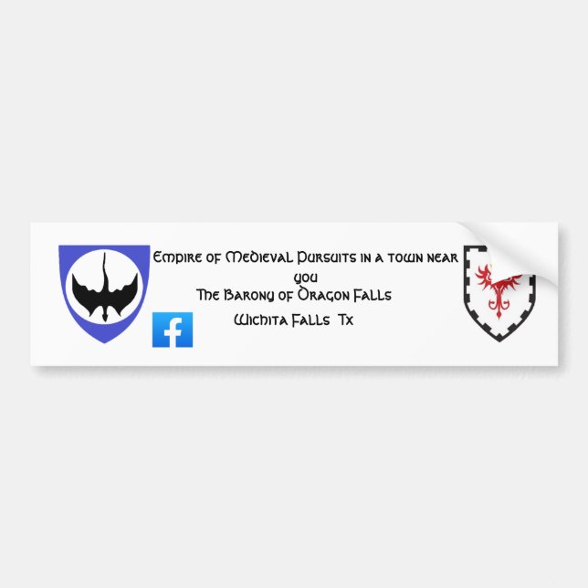 Adesivo Para Carro Quedas de Dragões com Vinheta Baronária (Frente)