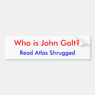 Adesivo Para Carro Quem é John Galt? , Leia o atlas Shrugged