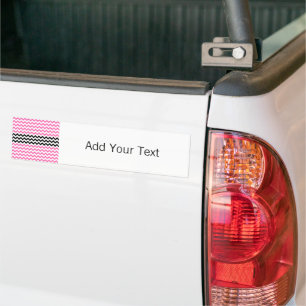 Adesivo Para Carro Quente rosa e Black Chevron por Shirley Taylor