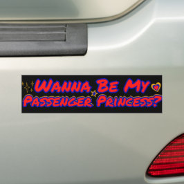 Adesivo Para Carro Quer Ser Minha Princesa Passageira Retro Vibrante 