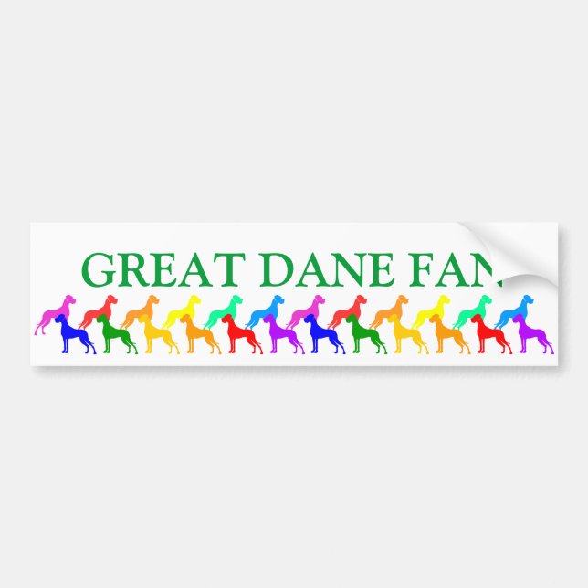 Adesivo Para Carro Rainbow Great Danes (Frente)